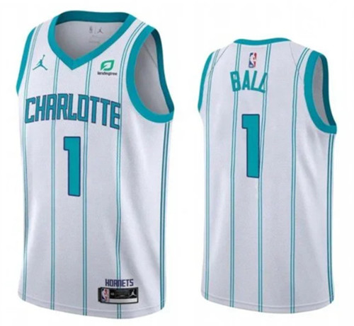 Men's Charlotte Hornets #1 LaMelo Ball White Stitched Basketball Jersey